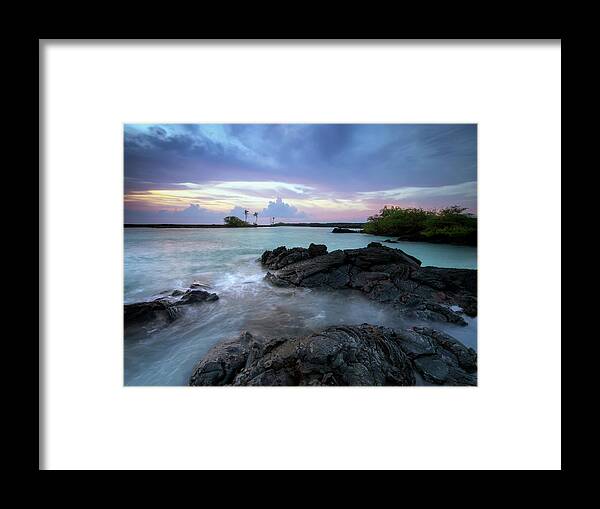 Kiholo Bay Framed Print featuring the photograph Kiholo Bay Sunset #1 by Christopher Johnson