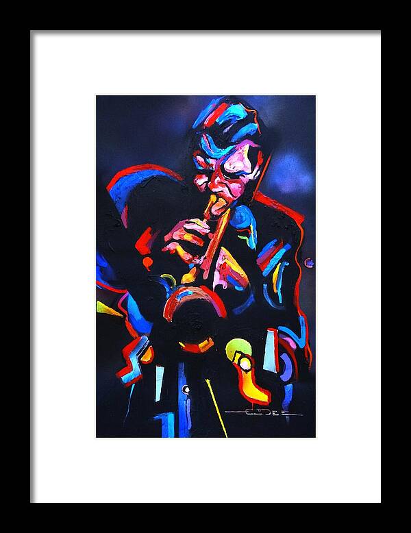 Chet Baker Framed Print featuring the painting Life Back in Blue - Chet Baker #2 by Eric Dee