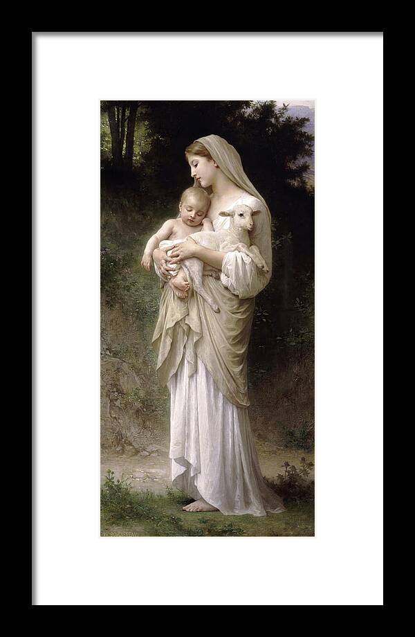 Angelic Framed Print featuring the painting Linnocence by William-adolphe Bouguereau