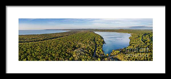 Little Traverse Lake Framed Print featuring the photograph Litte Traverse Lake Panorama #1 by Twenty Two North Photography
