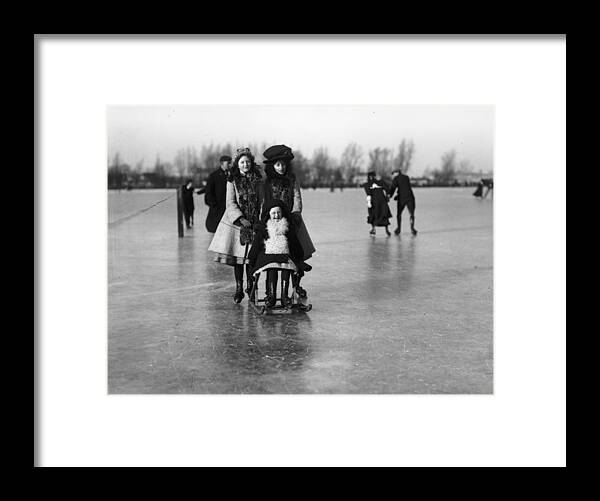 Recreational Pursuit Framed Print featuring the photograph Littleport Skaters #1 by Topical Press Agency