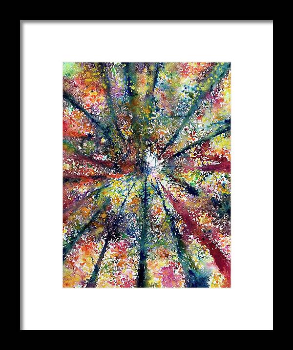 Watercolor Framed Print featuring the painting Looking up series #1 by Julia S Powell