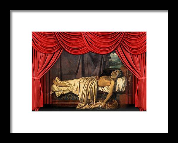 Lord Byron On His Death-bed Framed Print featuring the painting Lord Byron On His Death #1 by MotionAge Designs