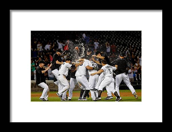 People Framed Print featuring the photograph Los Angeles Angels Of Anaheim V Chicago by Jon Durr