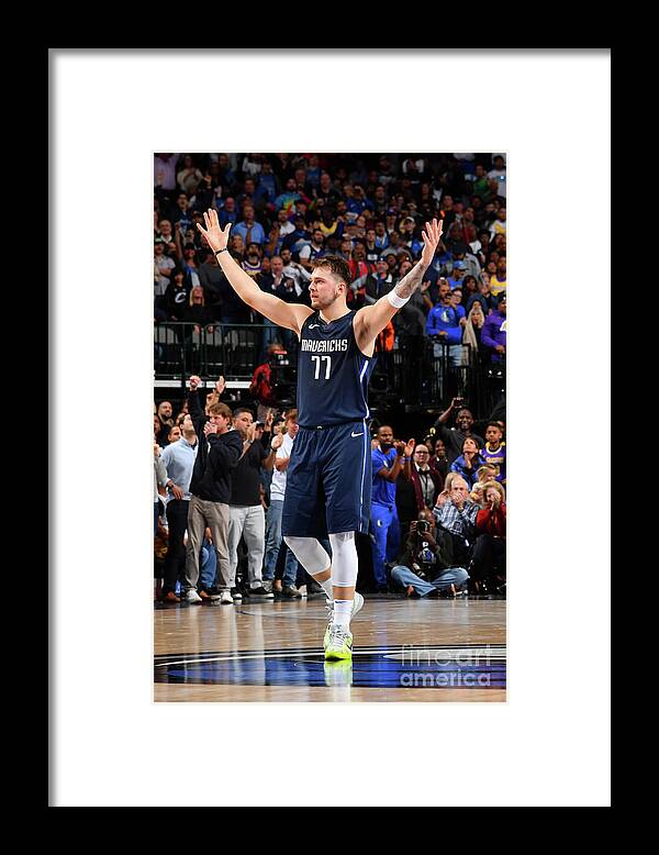 Nba Pro Basketball Framed Print featuring the photograph Los Angeles Lakers V Dallas Mavericks by Jesse D. Garrabrant