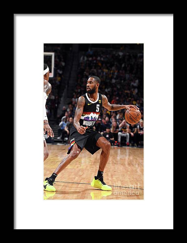 Nba Pro Basketball Framed Print featuring the photograph Los Angeles Lakers V Denver Nuggets by Garrett Ellwood