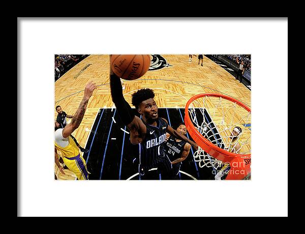 Jonathan Isaac Framed Print featuring the photograph Los Angeles Lakers V Orlando Magic by Fernando Medina