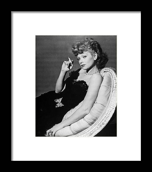 Lucille Ball Framed Print featuring the digital art Lucille Ball by John Florea
