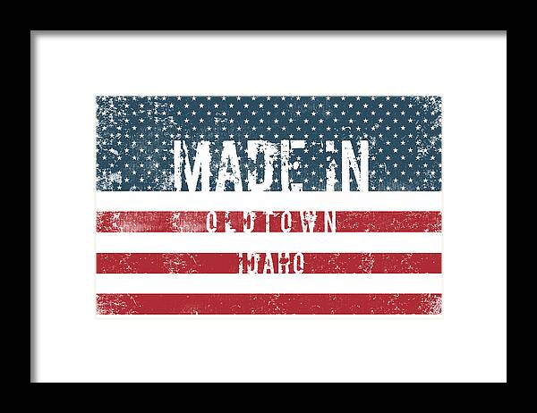 Oldtown Framed Print featuring the digital art Made in Oldtown, Idaho #1 by Tinto Designs