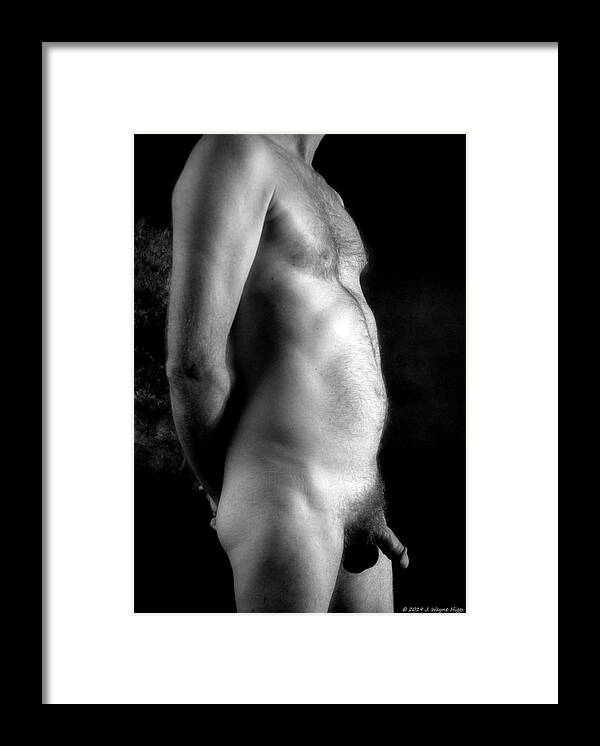 Male Nude Framed Print featuring the photograph Male Torso #1 by Wayne Higgs