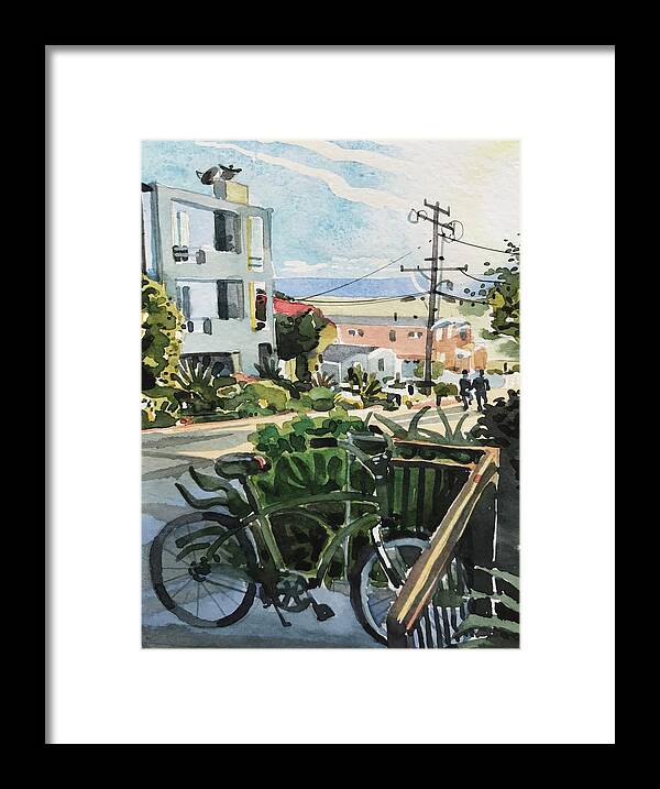 Manhattan Beach Framed Print featuring the painting Manhattan beach #1 by Luisa Millicent