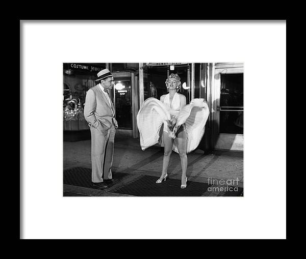 Mid Adult Women Framed Print featuring the photograph Marilyn Monroe In The Seven Year Itch #1 by Bettmann