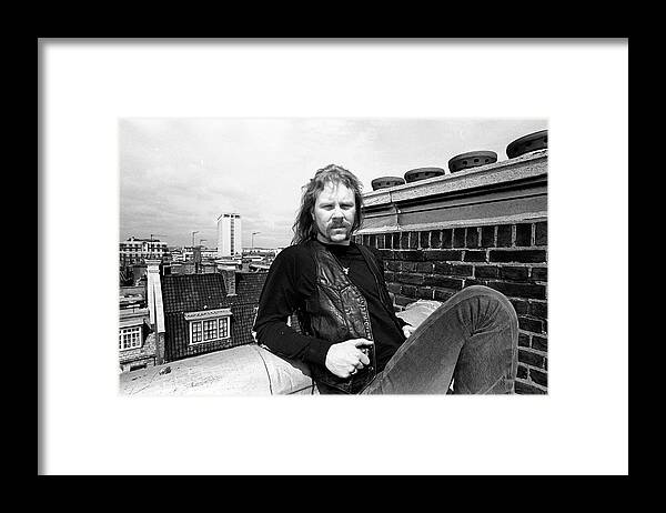 Music Framed Print featuring the photograph Metallica James Hetfield London April #1 by Martyn Goodacre