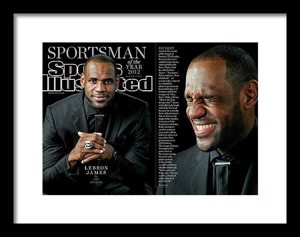 Magazine Cover Framed Print featuring the photograph Miami Heat LeBron James, 2012 Sportsman Of The Year Sports Illustrated Cover by Sports Illustrated