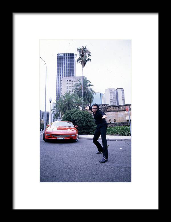 Singer Framed Print featuring the photograph Michael Hutchence Singer Sydney 1996 #1 by Martyn Goodacre