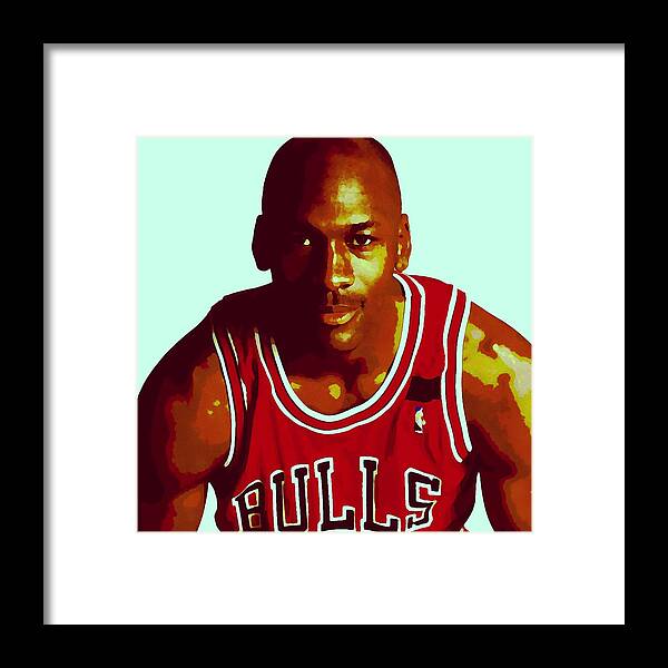 Michael Jordan MJ Basket Chicago Bulls 23 NBA Portrait Painting Dipinto  Cadre Malerei Marco Women's T-Shirt by Artista Fratta - Fine Art America
