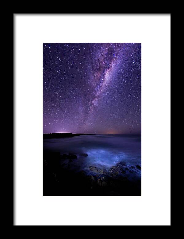 Tranquility Framed Print featuring the photograph Milky Way Over The Southern Ocean #1 by John White Photos