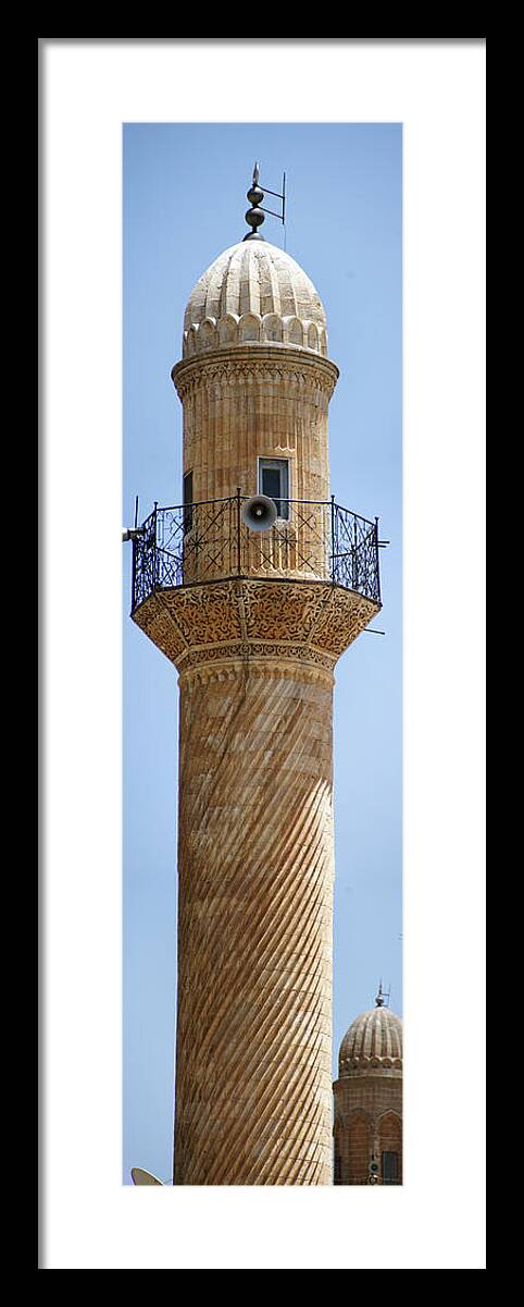 Mosque Framed Print featuring the photograph Minaret of Ulu Cami mosque #1 by Steve Estvanik
