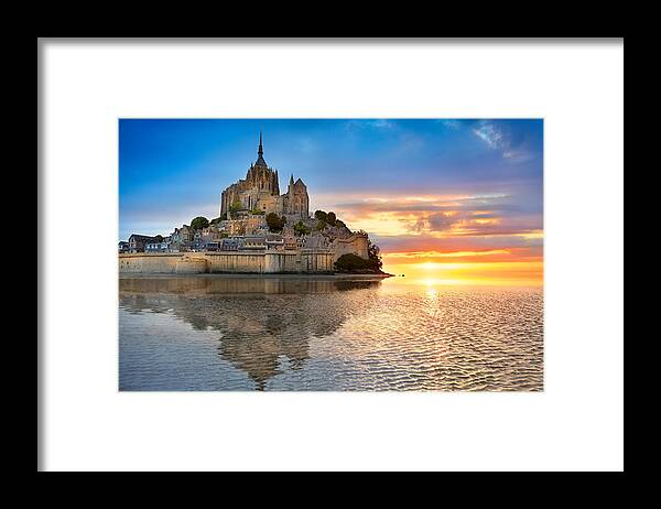 Landscape Framed Print featuring the photograph Mont Saint Michel, Normandy, France #1 by Jan Wlodarczyk