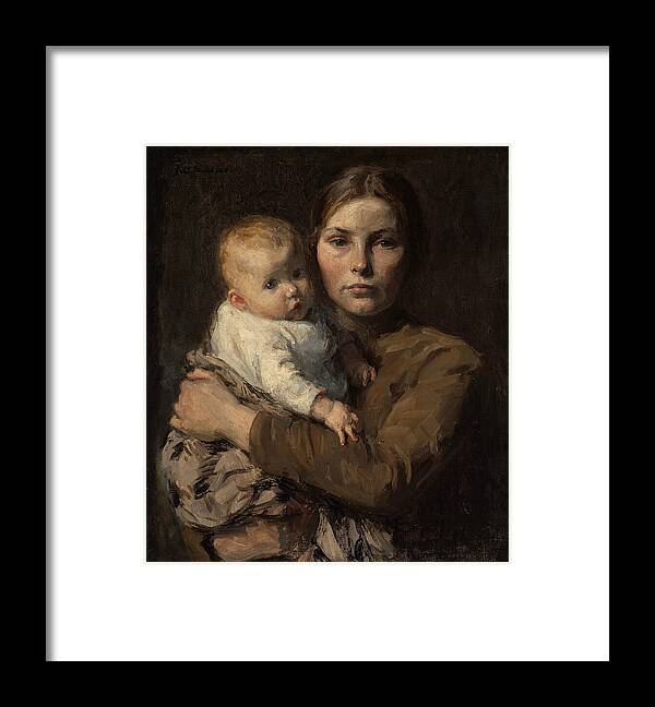 19th Century Art Framed Print featuring the painting Mother and Child #1 by Gari Melchers