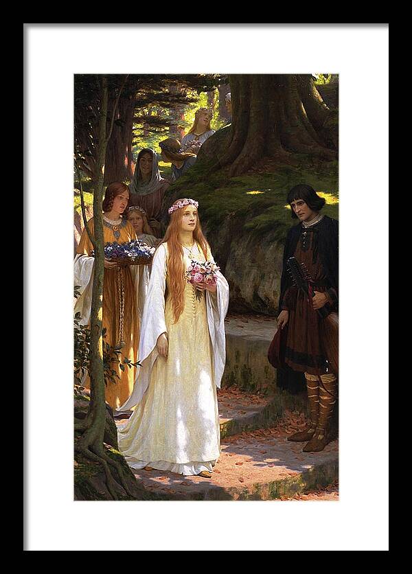 My Fair Lady Framed Print featuring the painting My Fair Lady by Edmund Leighton by Rolando Burbon