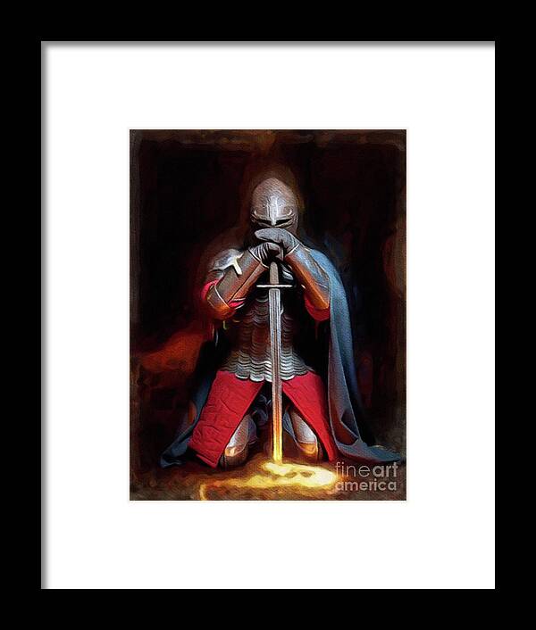 Mystical Framed Print featuring the painting Mystic Knight #1 by Esoterica Art Agency