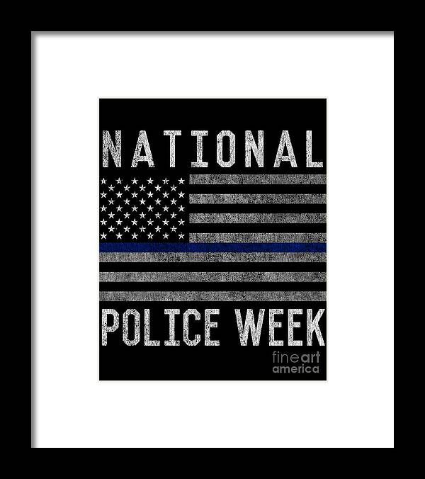 Cool Framed Print featuring the digital art National Police Week #1 by Flippin Sweet Gear