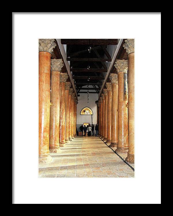 Nativity Church Framed Print featuring the photograph Nativity Pillars #1 by Munir Alawi