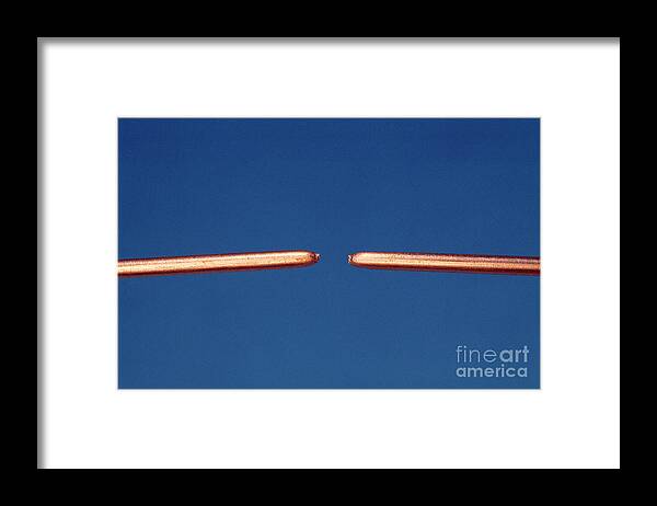 Wire Framed Print featuring the photograph Necking In Copper Wire #1 by Martyn F. Chillmaid/science Photo Library
