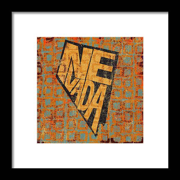 State Framed Print featuring the mixed media Nevada #1 by Art Licensing Studio