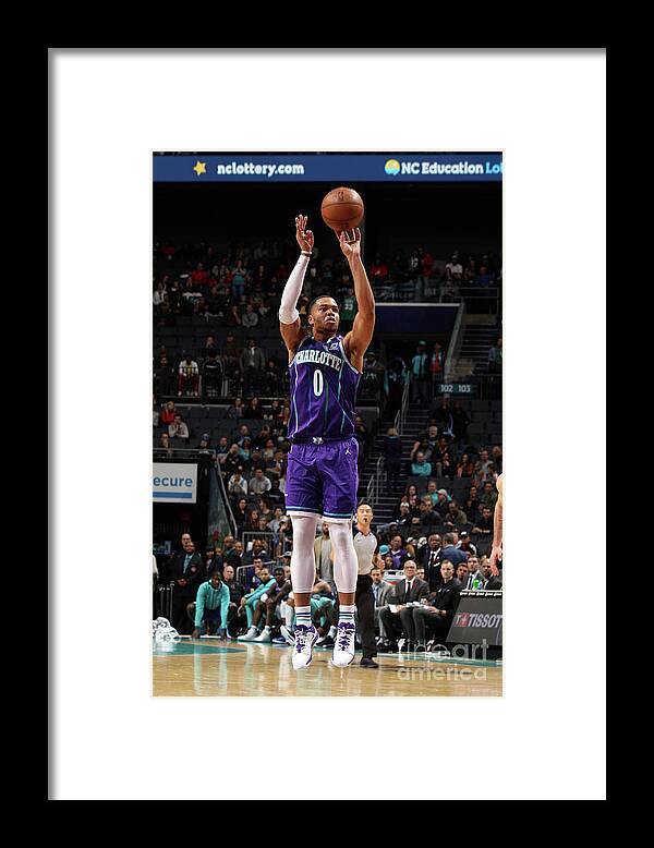 Miles Bridges Framed Print featuring the photograph New Orleans Pelicans V Charlotte Hornets by Brock Williams-smith