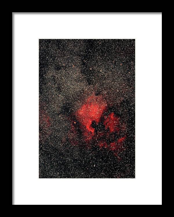 Black Color Framed Print featuring the photograph North America Nebula And Pelican Nebula #1 by Imagenavi