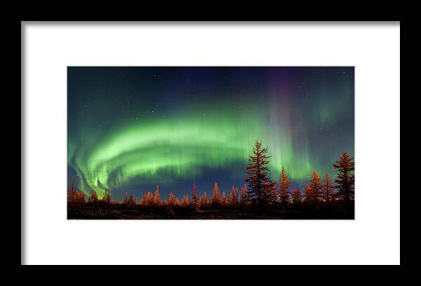 Sky Framed Print featuring the photograph Northern Lights #1 by Andrey Snegirev