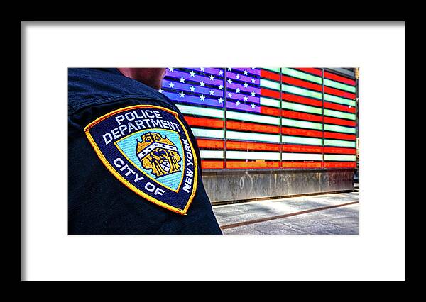 Above Framed Print featuring the photograph Nypd #1 by Bill Chizek