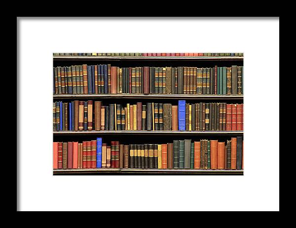 Dust Framed Print featuring the photograph Old Books On A Library #1 by Luoman