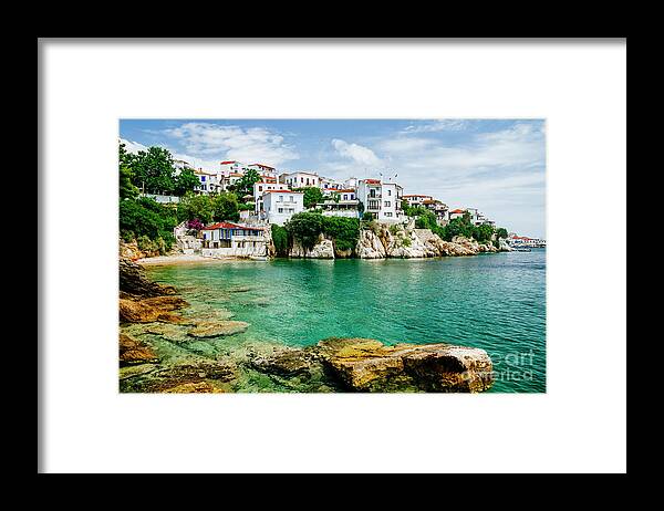 Skiathos Framed Print featuring the photograph Old town view of Skiathos island, Sporades, Greece. #3 by Jelena Jovanovic