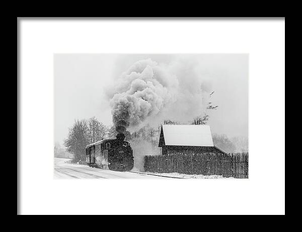 Steam Train Framed Print featuring the photograph Old Train Hutulca by Sveduneac Dorin Lucian