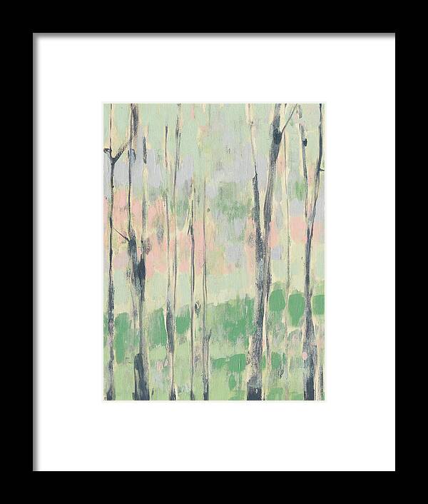 Landscapes Framed Print featuring the painting Pastels In The Trees I #1 by Jennifer Goldberger