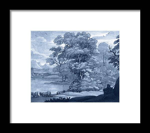 Landscapes & Seascapes Framed Print featuring the painting Pastoral Toile II #1 by Claude Lorrain