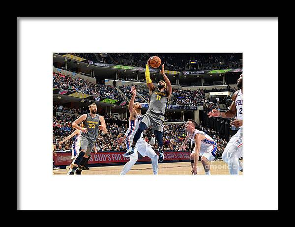Mike Conley Framed Print featuring the photograph Philadelphia 76ers V Memphis Grizzlies by Jesse D. Garrabrant