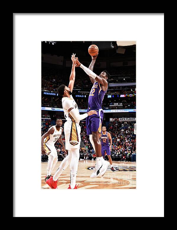 Deandre Ayton Framed Print featuring the photograph Phoenix Suns V New Orleans Pelicans #1 by Bill Baptist