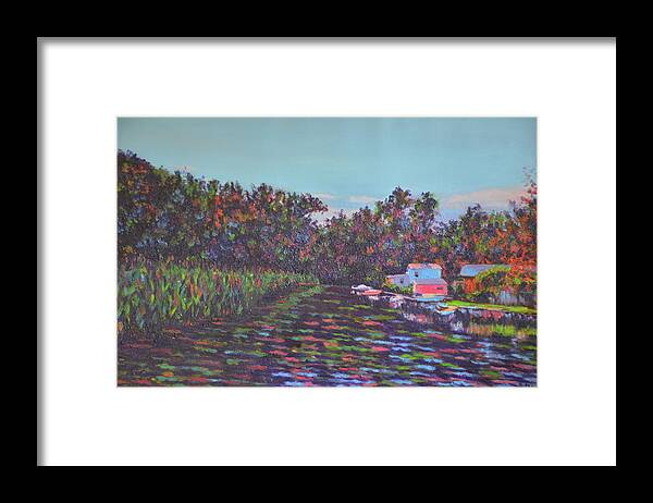Piermont Framed Print featuring the painting Piermont Canal by Beth Riso