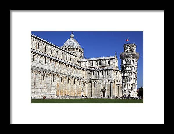 Arch Framed Print featuring the photograph Pisa Cathedral With Leaning Tower In #1 by Bruce Yuanyue Bi