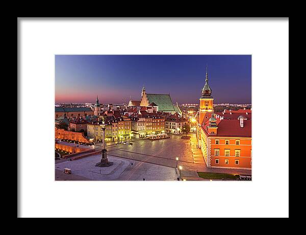 Tranquility Framed Print featuring the photograph Plac Zamkowy Warsaw. Poland #1 by All Rights Reserved - Copyright