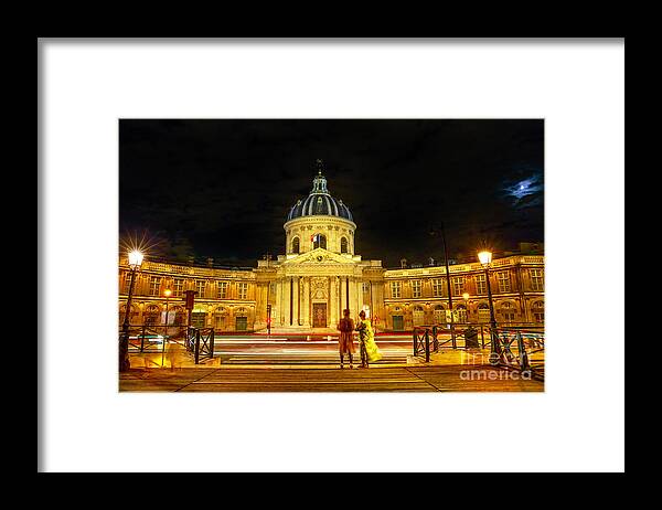Paris Framed Print featuring the photograph Pont des Arts night #1 by Benny Marty
