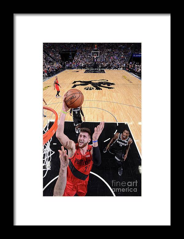 Jusuf Nurkic Framed Print featuring the photograph Portland Trail Blazers V Sacramento by Rocky Widner