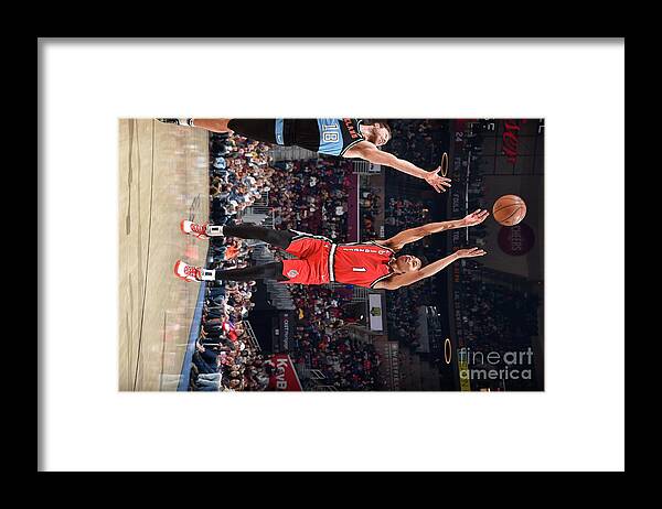 Anfernee Simons Framed Print featuring the photograph Portland Trailblazers V Cleveland #1 by David Liam Kyle