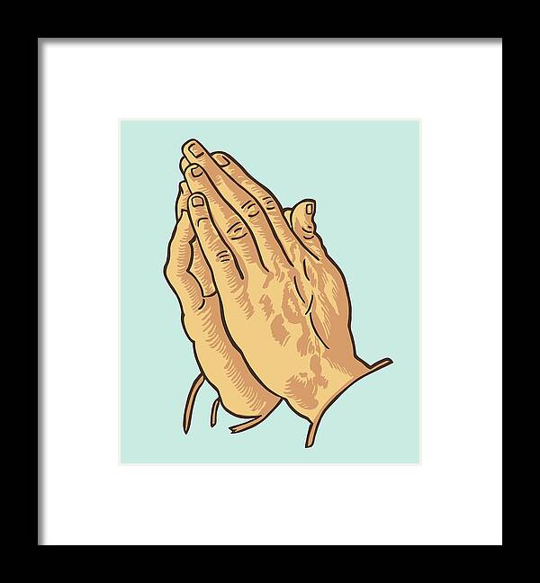 Belief Framed Print featuring the drawing Praying Hands #1 by CSA Images