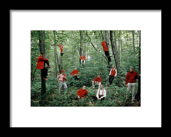 Pocket Framed Print featuring the photograph Princeton Men In Red by Yale Joel