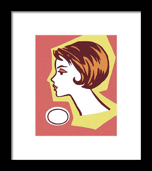 Adult Framed Print featuring the drawing Profile of a Woman #1 by CSA Images